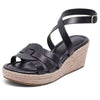 Women's Wide Width Wedge Sandals, Ankle Strap Open Toe Platform Wedge Pump Heel Women's Sandals Concise Casual Summer Shoes.