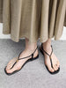 CUCCOO BIZCHIC Ladies Spring And Summer Models, Gold Bead Decoration, Knotted Thin Straps, Toes, Flat Bottom, Casual Daily, Black Sandals.